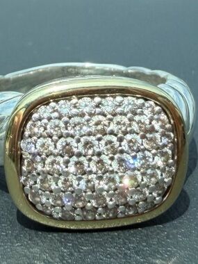 David Yurman SS Large Noblesse with 18K Ring  and diamonds